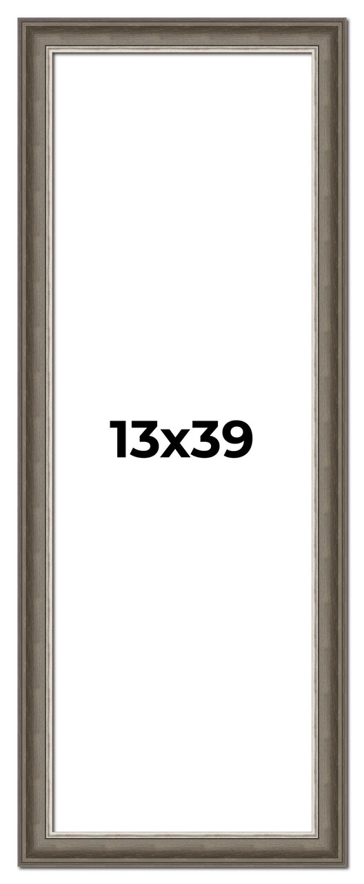 13x39 Weathered Picture Frame with UV-Resistant Acrylic & Acid Free Backing, Available in 5 Finishes - Black, Gold, Red, White, Natural